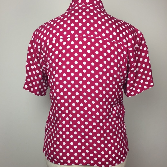 Vintage Magenta Polka Dot Top - Picture 5 of 7